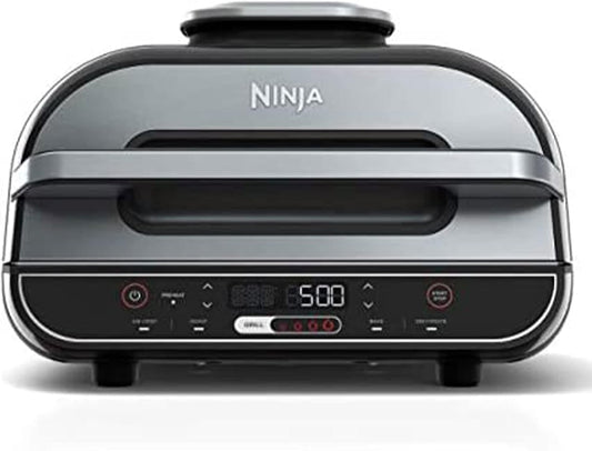 Ninja Foodi 5 In 1 Indoor Grill and Air Fryer with Surround Searing, Removable Grill Gate, Crisper Basket, Cooking Pot, and Smoke Control System