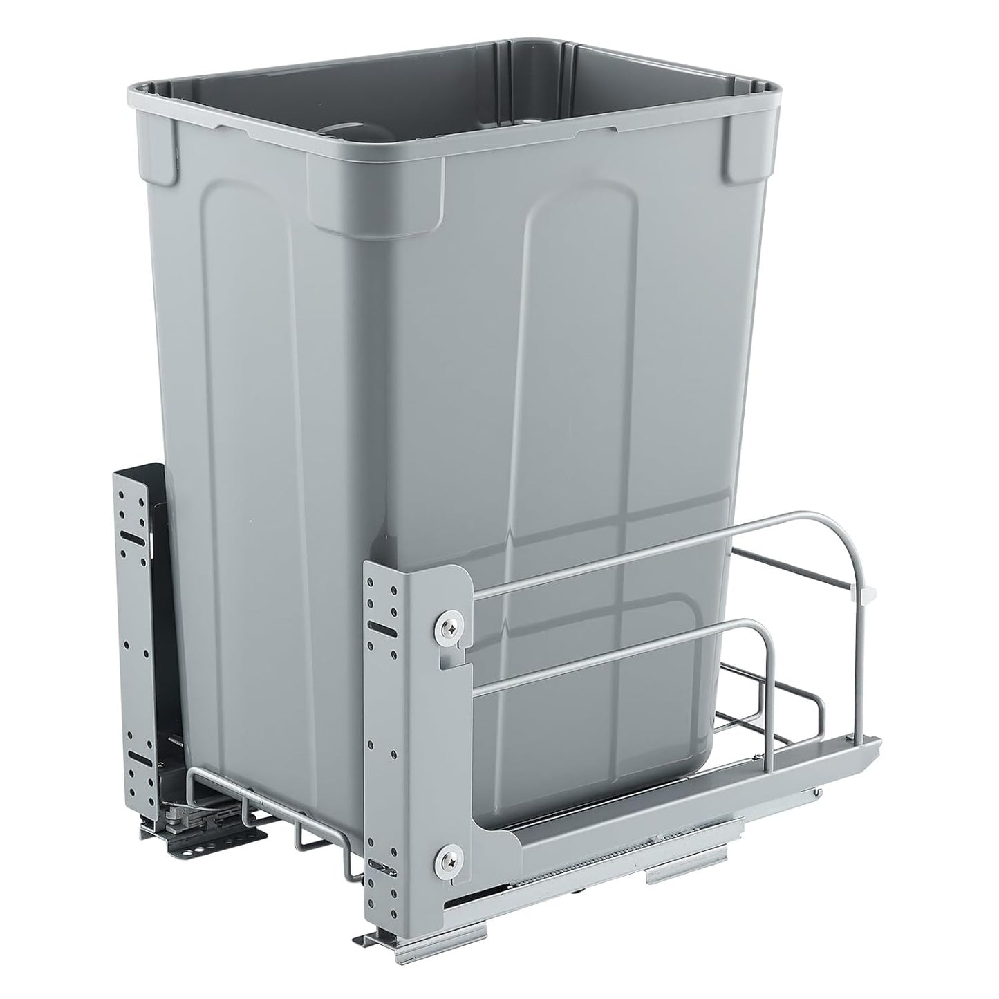 VEVOR Pullout Trash Can for Kitchen Cabinets, 35 QT Garbage Waste Recycling Bin, Under Mount Waste Container, with Heavy Duty Metal Soft Close Sliding System and Door Kit, for Sink, Under Counter