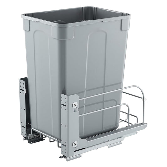 VEVOR Pullout Trash Can for Kitchen Cabinets, 35 QT Garbage Waste Recycling Bin, Under Mount Waste Container, with Heavy Duty Metal Soft Close Sliding System and Door Kit, for Sink, Under Counter