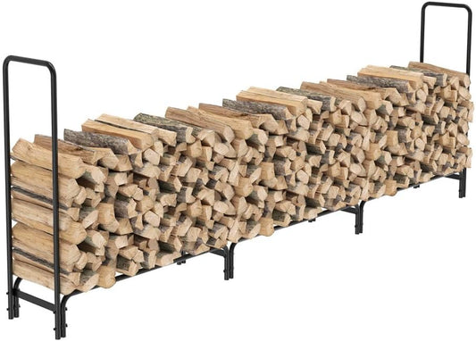 Large Metal Firewood Storage Rack Logs Holder Fire Log Wood Adjustable Length US