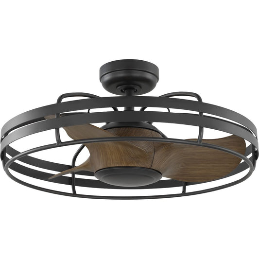Progress Lighting Bastrop 26-in Outdoor Graphite with Aged Oak Blades Fandelier Ceiling Fan Without Light - Remote Included ( 3 -Blade ) 5302712