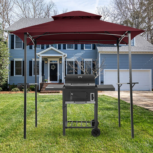 Topcraft 8-ft x 5-ft Gazebo Burgundy Grill Gazebo