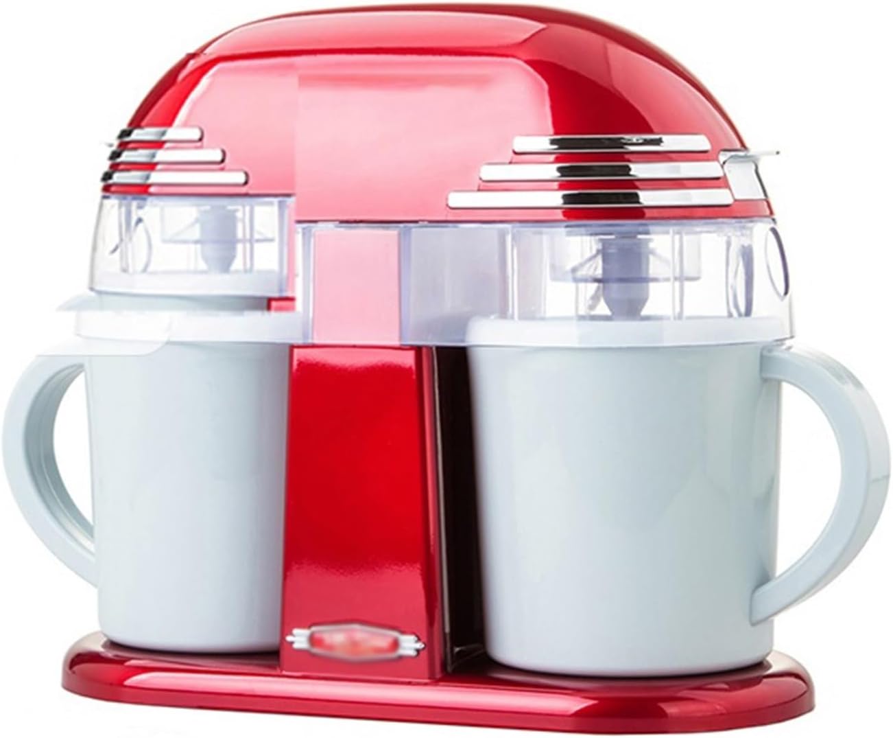 Ice Cream Maker Double Cone Electric Ice Cream Maker Classic Children Ice Cream Machine Home Automatic Icecream Machine for Kids Home DIY Table Top Ice Cream Machine，Fun Kitchen Appliance