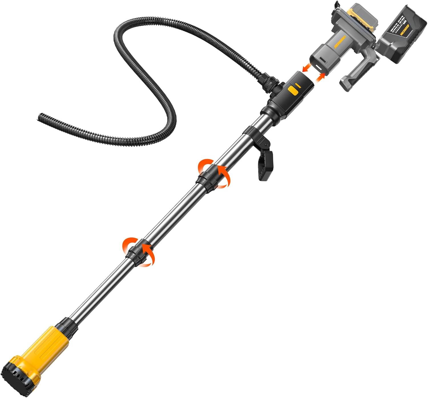 Cordless Stick Water Transfer Pump Compatible with Dewalt 20V Battery(Tool Only), 740GPH Telescoping Pole Pump, Detachable Battery Pod Handheld Sump Pump for Garden, Rain Barrels, RV Pool, Boat Well