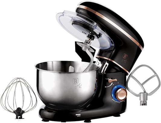 Berlinger Haus, Kitchen Processor, Black Rose Collection, 6 Speeds with Turbo Pulse Function, Easy to Clean, Easy Open/Close Function, Stainless Steel Bowl, LED Light