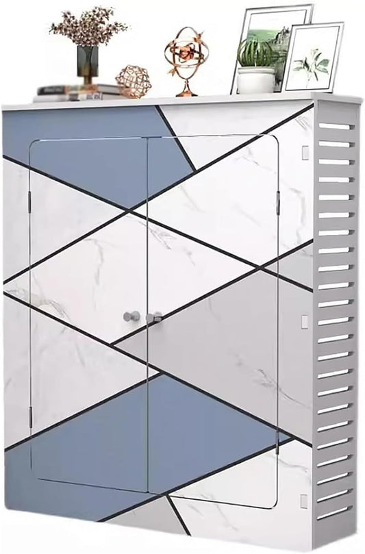 Radiator cover with ventilation slats， Narrow Hallway Table Floor Heater Watersplitterfor Household Living Room Bathroom Baby Proofing(L80 x H90 x T20cm)