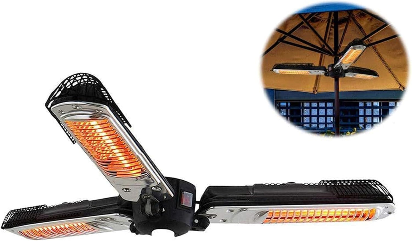Outdoor Garden Heaters, Electric Umbrella Heaters/Three Heating Modes Adjustable / 500W-1500W Power