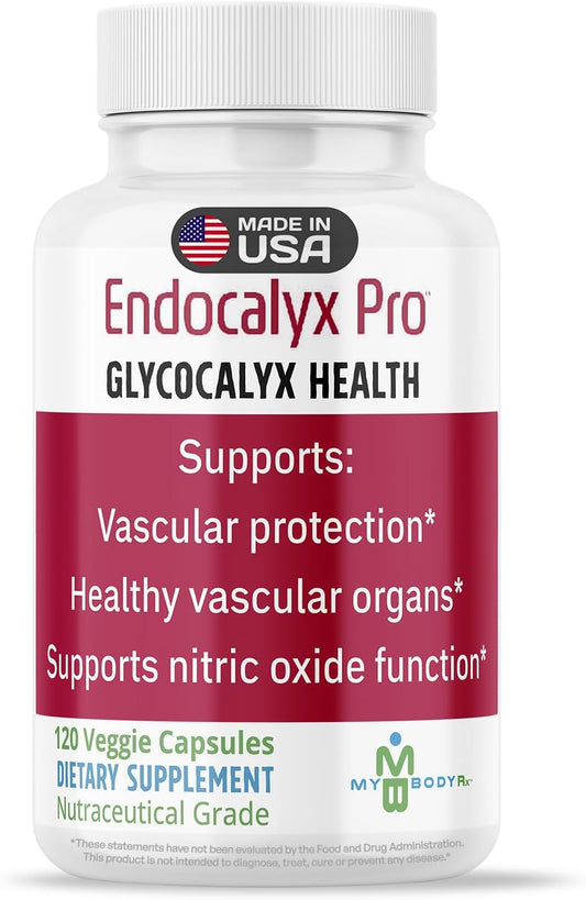 MYBODYRX Endocalyx Pro Supplement \u2013 Endothelial Glycocalyx Support 120 Capsules - Vascular & Microcirculation Health \u2013 Clinically-Studied \u2013 Patented \u2013 Supports Nitric Oxide Functions