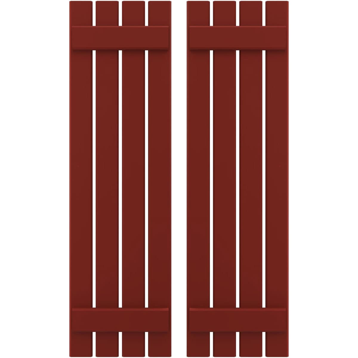 Ekena Millwork 15.5-in W x 70-in H Pepper Red Board and batten Spaced Wood Exterior Shutters ( 2 -Pack )