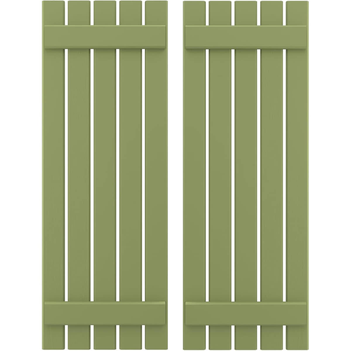 Ekena Millwork 19.5-in W x 57-in H Moss Green Board and batten Wood Exterior Shutters ( 2 -Pack )