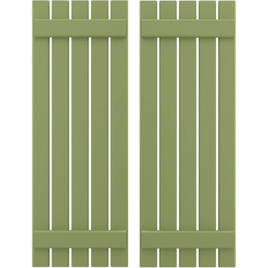 Ekena Millwork 19.5-in W x 57-in H Moss Green Board and batten Wood Exterior Shutters ( 2 -Pack )