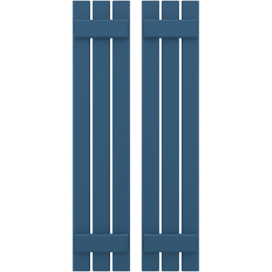 Ekena Millwork 11.5-in W x 71-in H Sojourn Blue Board and batten Wood Exterior Shutters ( 2 -Pack )