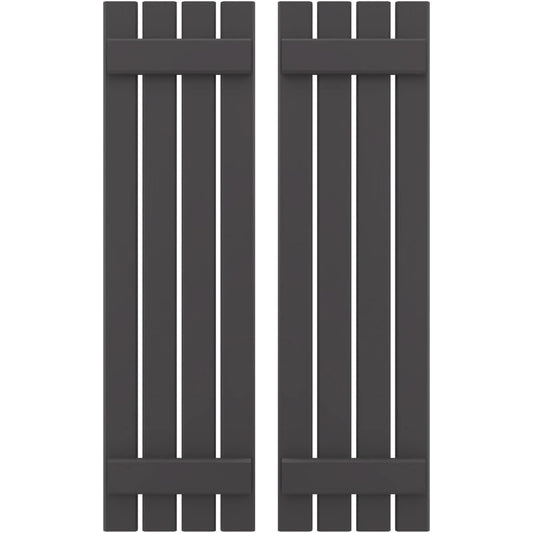 Ekena Millwork 15.5-in W x 52-in H Shadow Mountain Board and batten Spaced with z-bar Wood Exterior Shutters ( 2 -Pack )