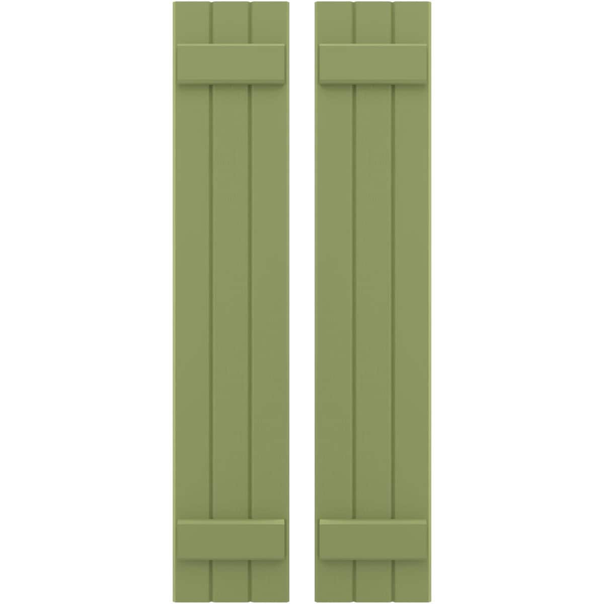 Ekena Millwork 10.5-in W x 75-in H Moss Green Paintable/Stainable Board and batten Wood Exterior Shutters ( 2 -Pack )