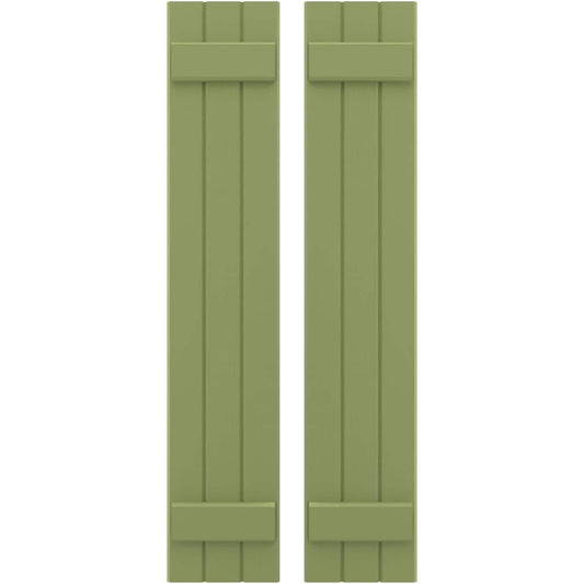 Ekena Millwork 10.5-in W x 75-in H Moss Green Paintable/Stainable Board and batten Wood Exterior Shutters ( 2 -Pack )