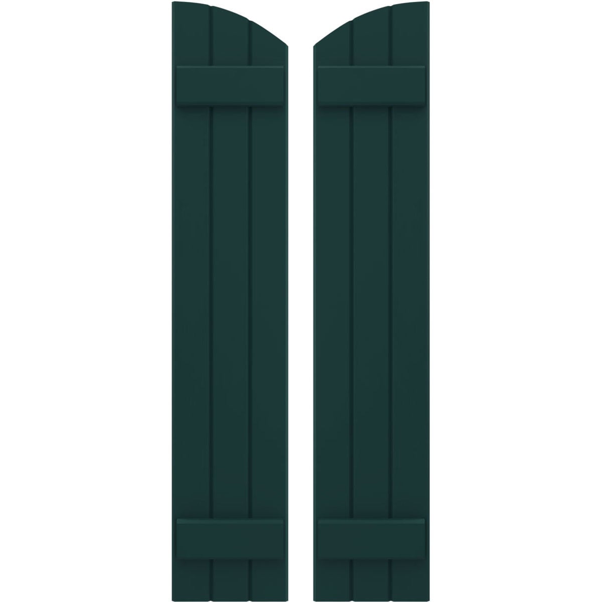 Ekena Millwork 10.5-in W x 77-in H Thermal Green Paintable/Stainable Board and batten Spaced Wood Exterior Shutters ( 2 -Pack )