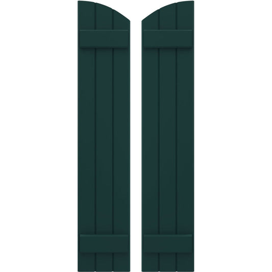 Ekena Millwork 10.5-in W x 77-in H Thermal Green Paintable/Stainable Board and batten Spaced Wood Exterior Shutters ( 2 -Pack )