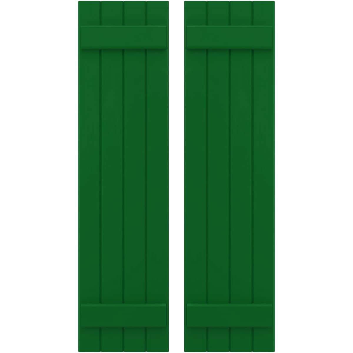 Ekena Millwork 14-in W x 64-in H Viridian Green Paintable/Stainable Board and batten Z-bar Wood Exterior Shutters ( 2 -Pack )