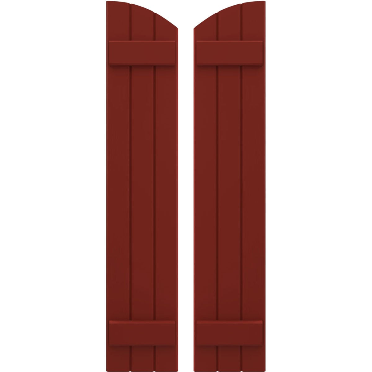 Ekena Millwork 10.5-in W x 74-in H Pepper Red Paintable/Stainable Board and batten Z-bar Wood Exterior Shutters ( 2 -Pack )
