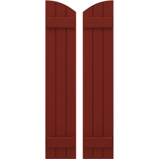 Ekena Millwork 10.5-in W x 74-in H Pepper Red Paintable/Stainable Board and batten Z-bar Wood Exterior Shutters ( 2 -Pack )