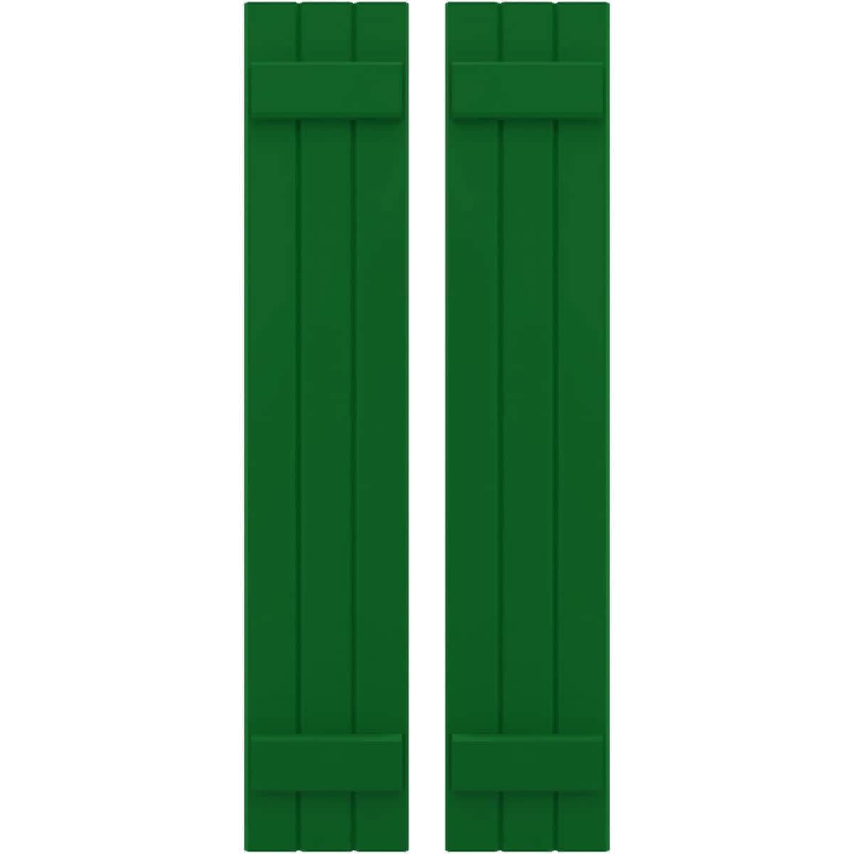 Ekena Millwork 10.5-in W x 80-in H Viridian Green Paintable/Stainable Board and batten Wood Exterior Shutters ( 2 -Pack )