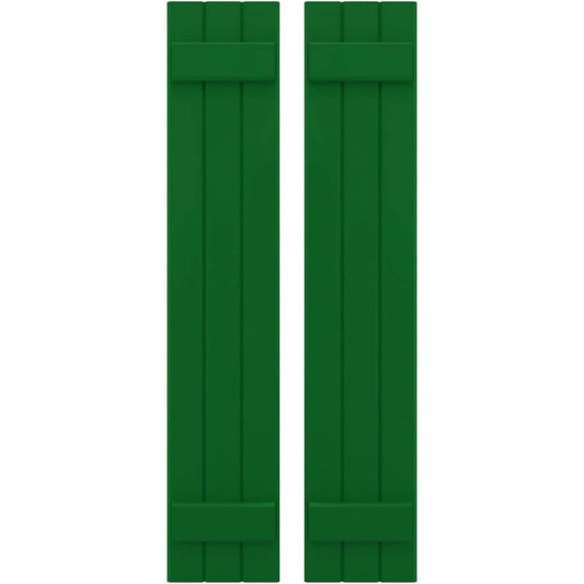 Ekena Millwork 10.5-in W x 80-in H Viridian Green Paintable/Stainable Board and batten Wood Exterior Shutters ( 2 -Pack )