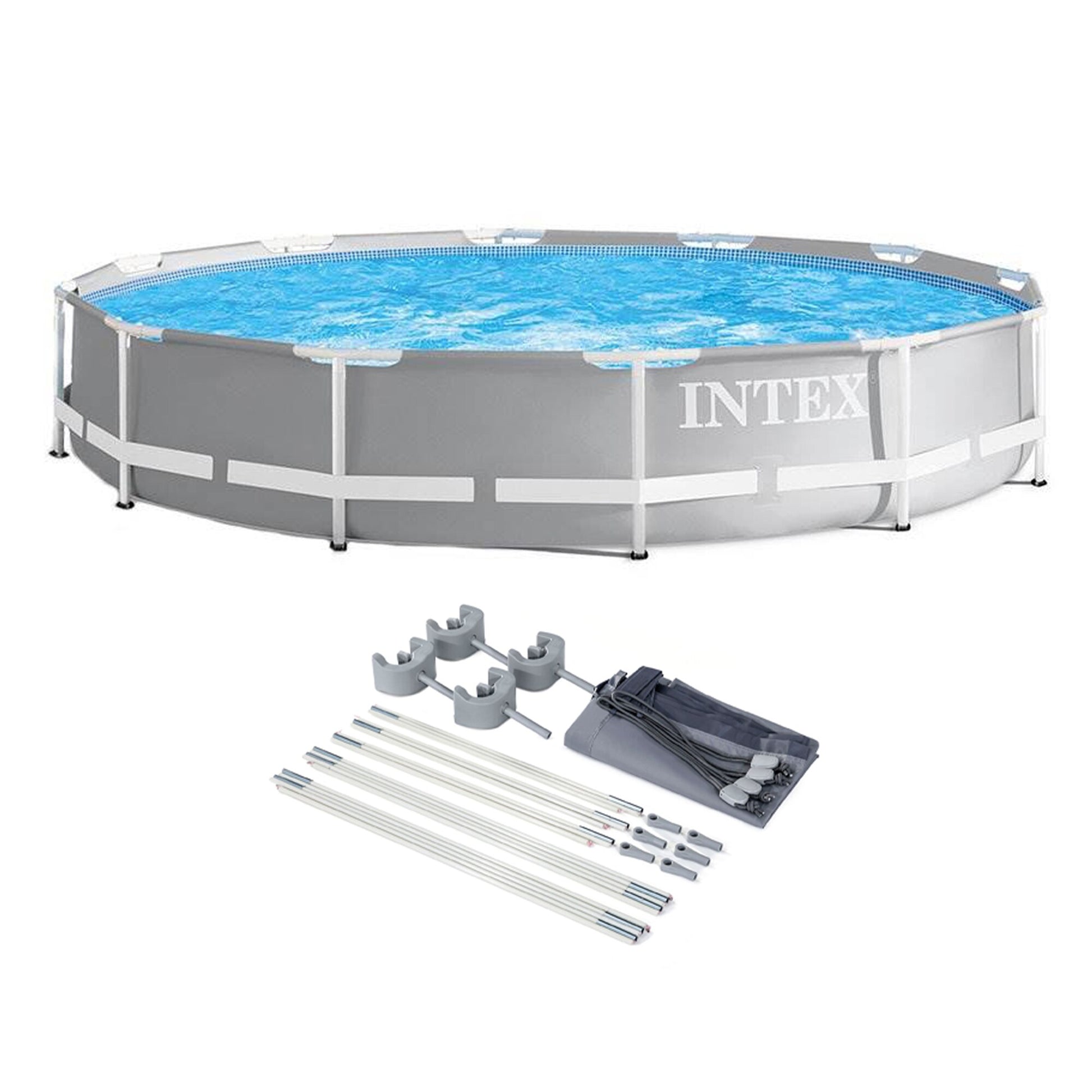 Intex 12-ft x 12-ft x 30-in Metal frame Round Above-Ground Pool with Filter Pump
