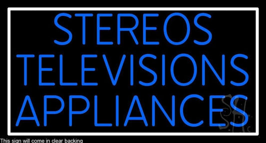 Stereos Televisions Appliances 1 Clear Backing Neon Sign 20" Tall x 37" Wide