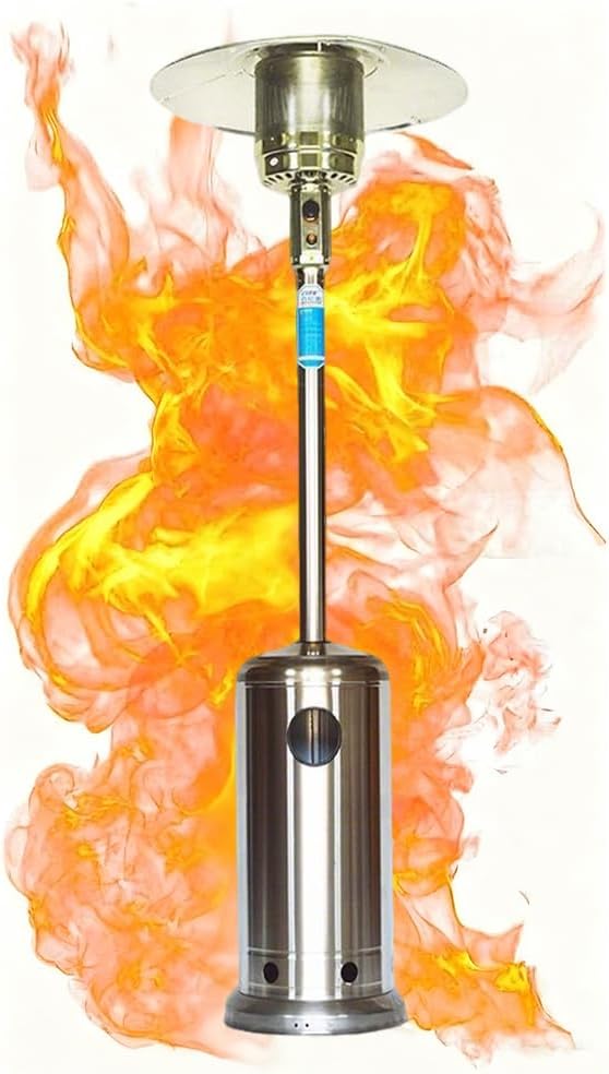 45000 BTU Outside Heaters for Your Patio,Double-Layer Stainless Steel Burner and Safety Protection Syst,3 Power Settings,Outdoor Patio Heater Home Commercial