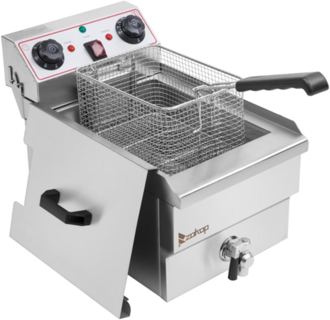 Single Electric 10L Deep Fryer with Drain