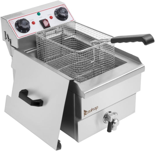 Single Electric 10L Deep Fryer with Drain
