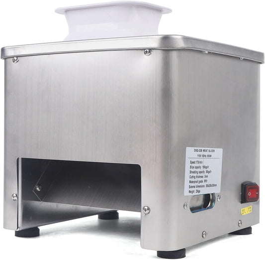 Commercial Electric Meat Slicer Stainless Steel Cutting Shredding Machine Cutter, 550W 3.5mm Blade, for Home, Kitchen