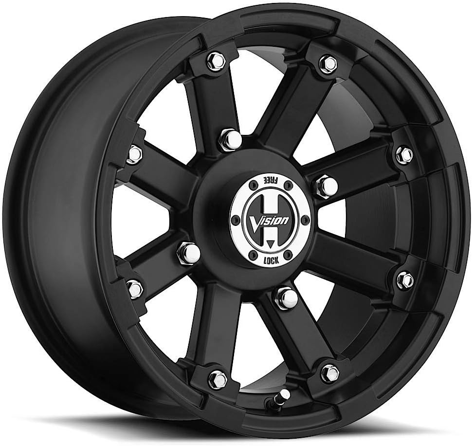 VISION WHEEL - 393 lock out - 12 Inch Rim x 8 - (4x115) Offset (-10.2) Wheel Finish - Matte black