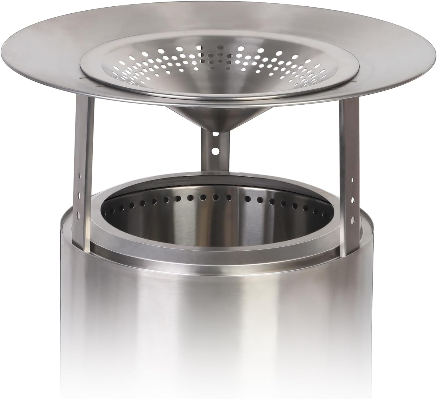 Heat Deflector for Solo Stove Bonfire, Easy to Install and Remove Detachable Legs, Detachable Middle Disc Easy Remove,More Space to Refuel,304 Stainless Steel,(DiaXH) 25x7in,7Lbs