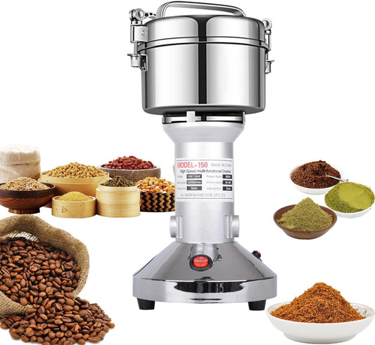 Grain Mill 150g High Speed Food Electric Stainless Steel Grinder Mill Seeds Flour Nut Pill Wheat Corn Herbs Spices & Seasonings Grinder Dry Grain Powder Machine