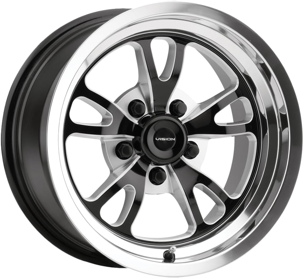 Vision 149 PATRIOT Custom Wheel - 15x4, -19 Offset, 5x114.3 Bolt Pattern, 83.1mm Hub - Gloss Black with Milled Spokes Rim