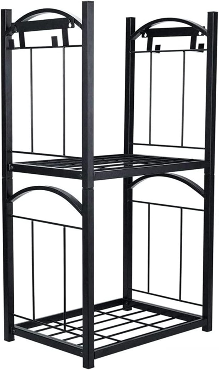Firewood Holder 2 Layers Iron Firewood Rack Detachable Fireplace Tool Rack Indoor Outdoor Kindling Holder Indoor/Outdoor Firewood Rack