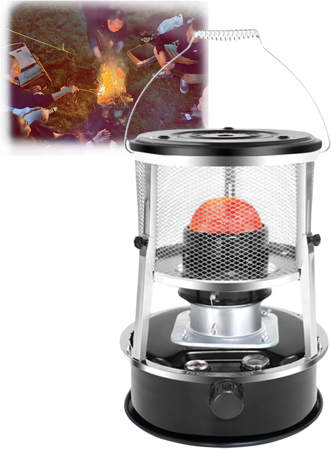 Home & Outdoor Camping Bbq Kerosene Heater 9000 Btu Indoor\/outdoor Dual-use Kerosene Stove Suitable for Camping, Hunting, Cooking, Home Use, Garage(Black)