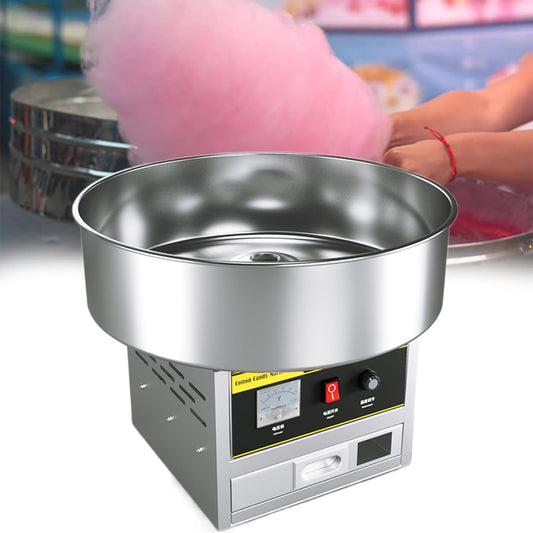 Cotton Candy Machine Commercial, 1200W Electric Cotton Candy Machine, Cotton Candy Maker with Stainless Steel Bowl, Sugar Scoop, Storage Drawer, for Birthday Party