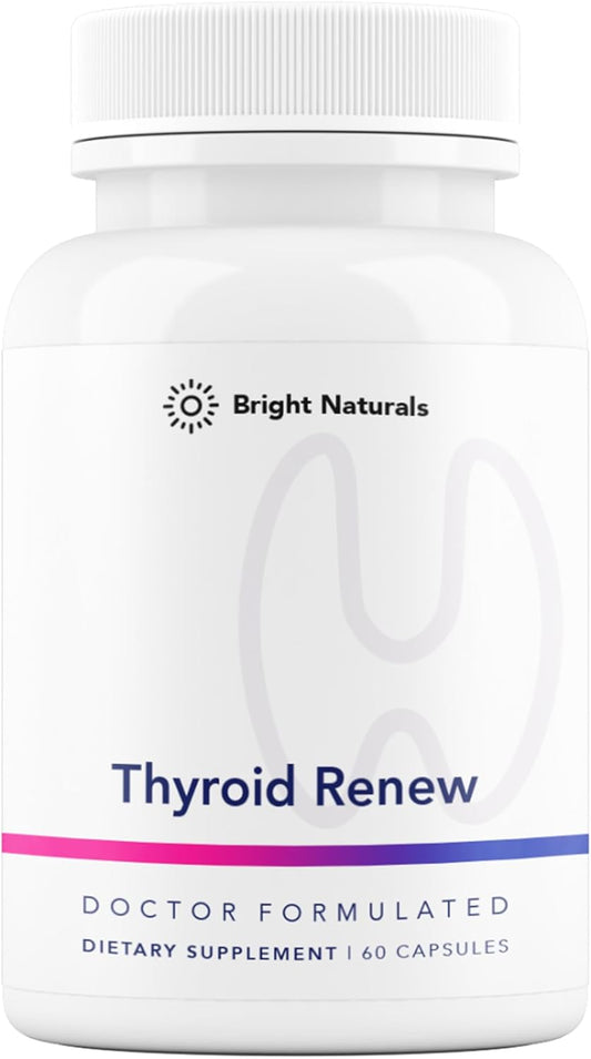 Bright Naturals Thyroid Renew Supplement - Women\u2019s Thyroid Support for Focus and Energy with Zinc Selenium Copper and Thyroid Superfoods - Made in The USA, 60 Capsules