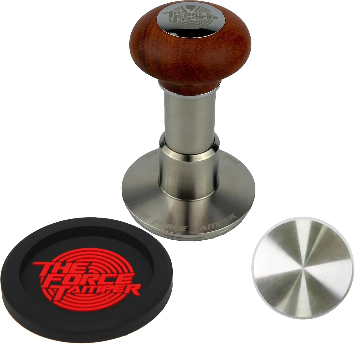 The Force Tamper Automatic Impact Coffee Tamper Standard Set Wood Handle (Jelly, 58.35mm)