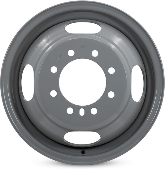 New Single 16" 16x6 Inch Steel Wheel for 1985-1997 Ford F350 DRW | OEM Design Replacement Rim | Painted Grey | Direct Fit - OE Stock Specs | 3037