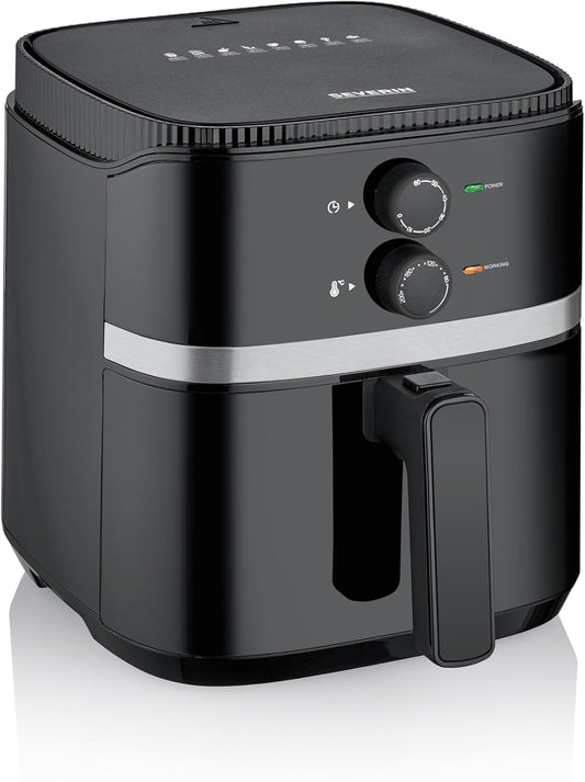 Severin 2452 Hot Air Fryer 1500 W Timer Function Black, Silver