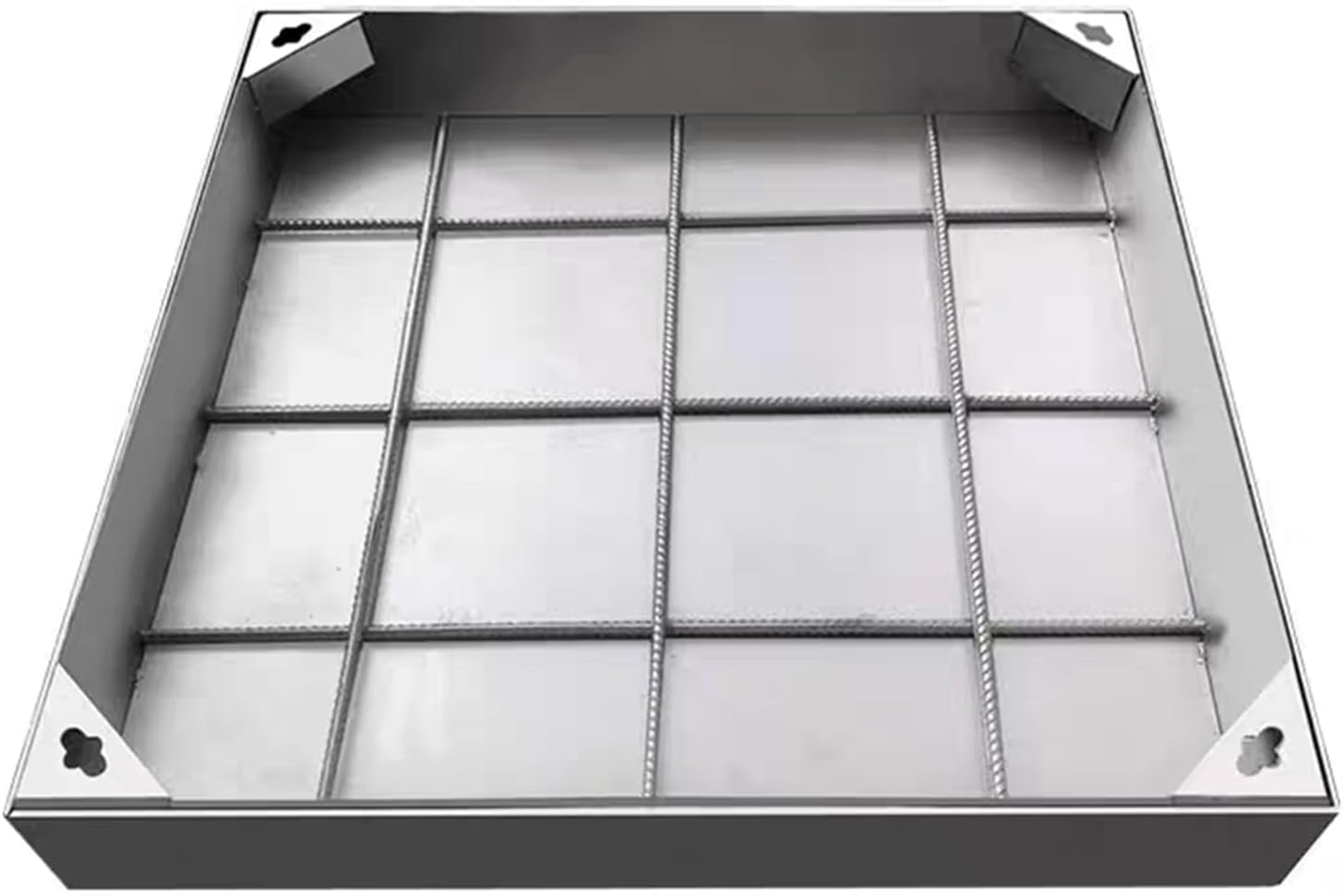 1pc SS Recessed Square Manhole Cover & Frame - Inspection Chamber Drain Covers for Garden Driveways,Block Paving(700x700x50mm)