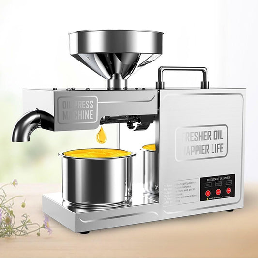 820W Oil Press Machine, Automatic Olives Oil Extraction Squeezer Commercial Oil Press Machine, Food Grade 304 Stainless Steel for Peanuts,Sesame Seeds