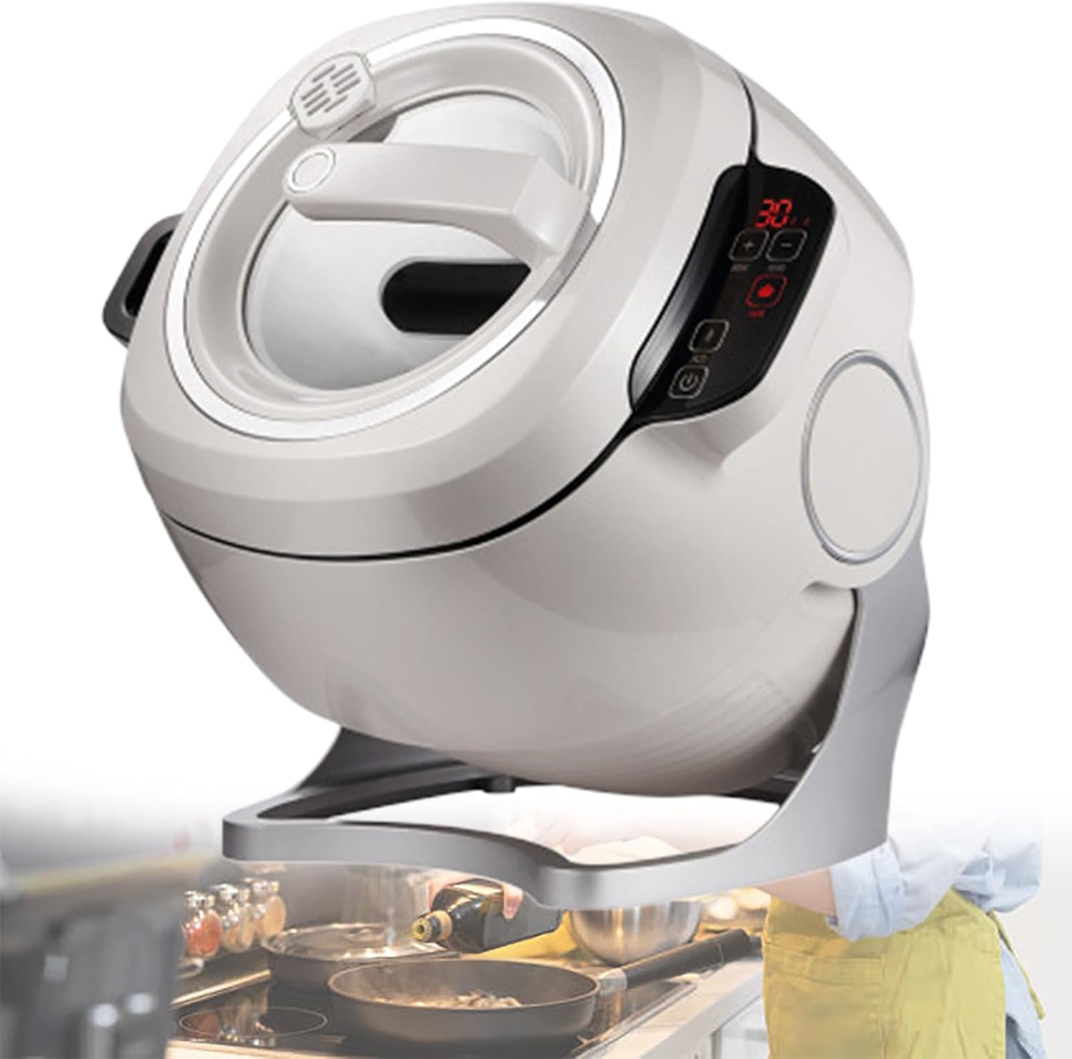 JYXYXSCP Automatic Cooking Machine, 6L Automatic Cooking Pot Fried Rice Machine, 360 Degree Automatic Rotation, for Stir-Frying, Stewing, Cooking (220v2000w)