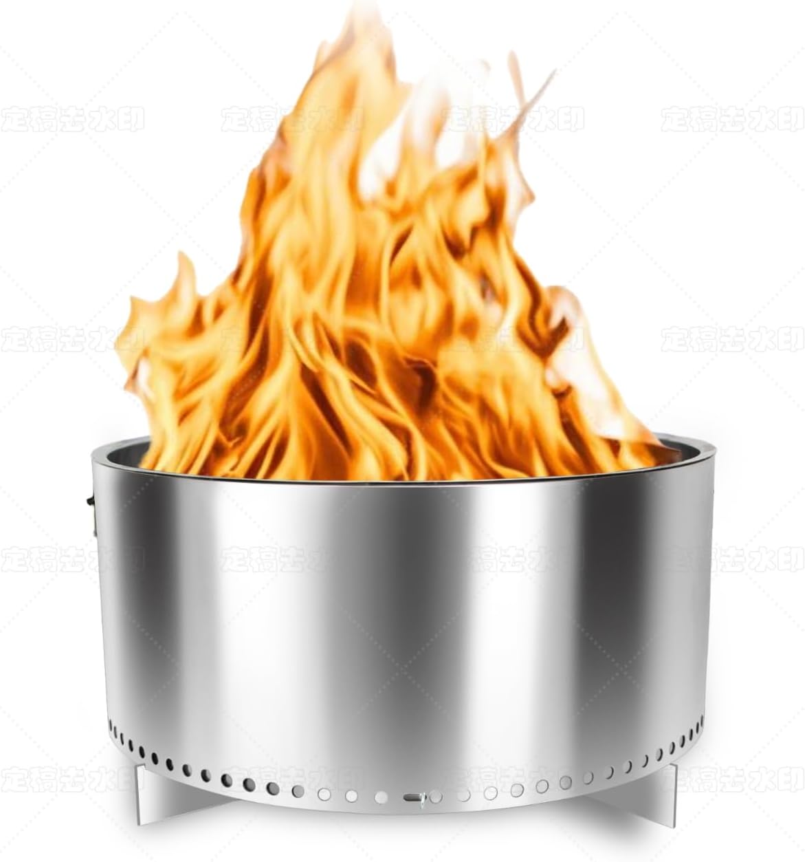 27" Smokeless Fire Pit, Wood Burning Camping Stove with Removable Stand & Ash Pan, Smokeless Stove with Handle, Portable Outdoor Bonfire Fire Bowl, Suitable for Camping, Courtyard and Beach