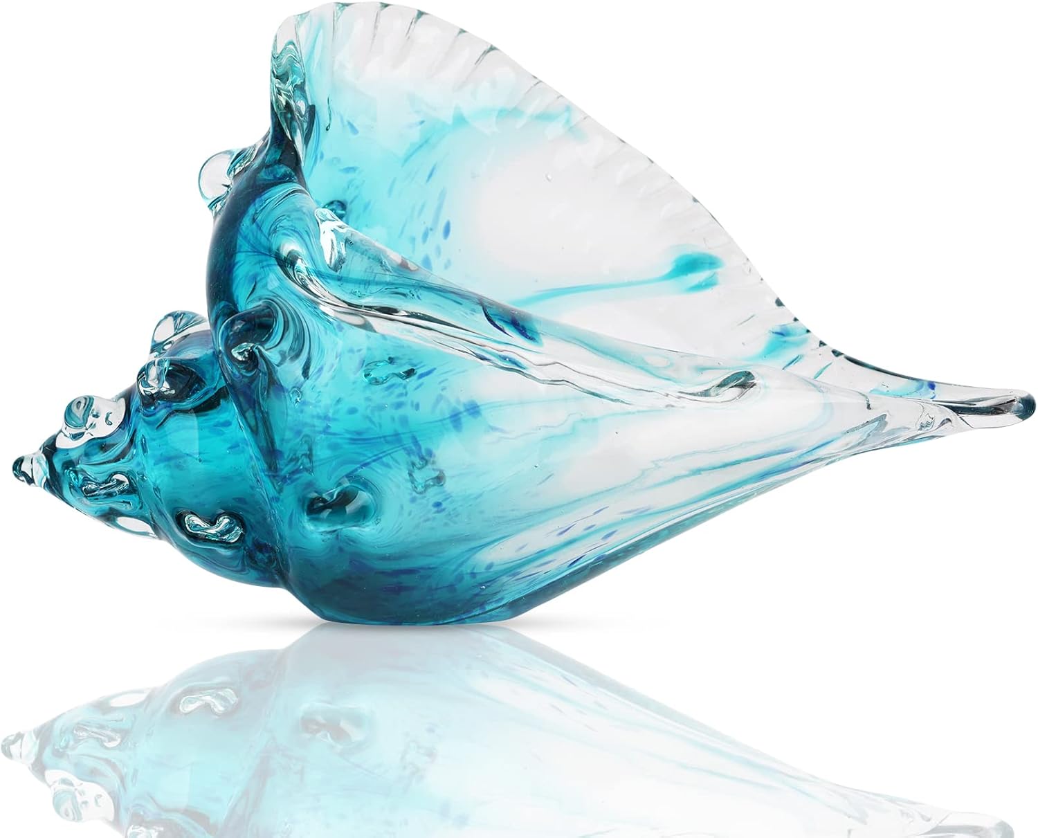 DOVDOV Blown Glass Conch Statues, Modern Glass Art, Conch Decorative Statues, sea Shell Statues for Dining Tables, entryways, Coffee Tables, Living Rooms, Kitchens, Shelf fillers