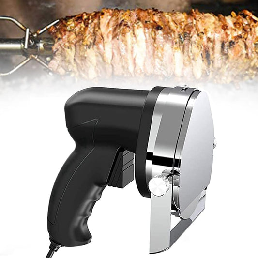 Kitchen Electric Kebab,Portable Stainless Steel Electric Hand Held Barbecue Slicer With2 Blades for Cutting Shawarma Doner Kebab,B