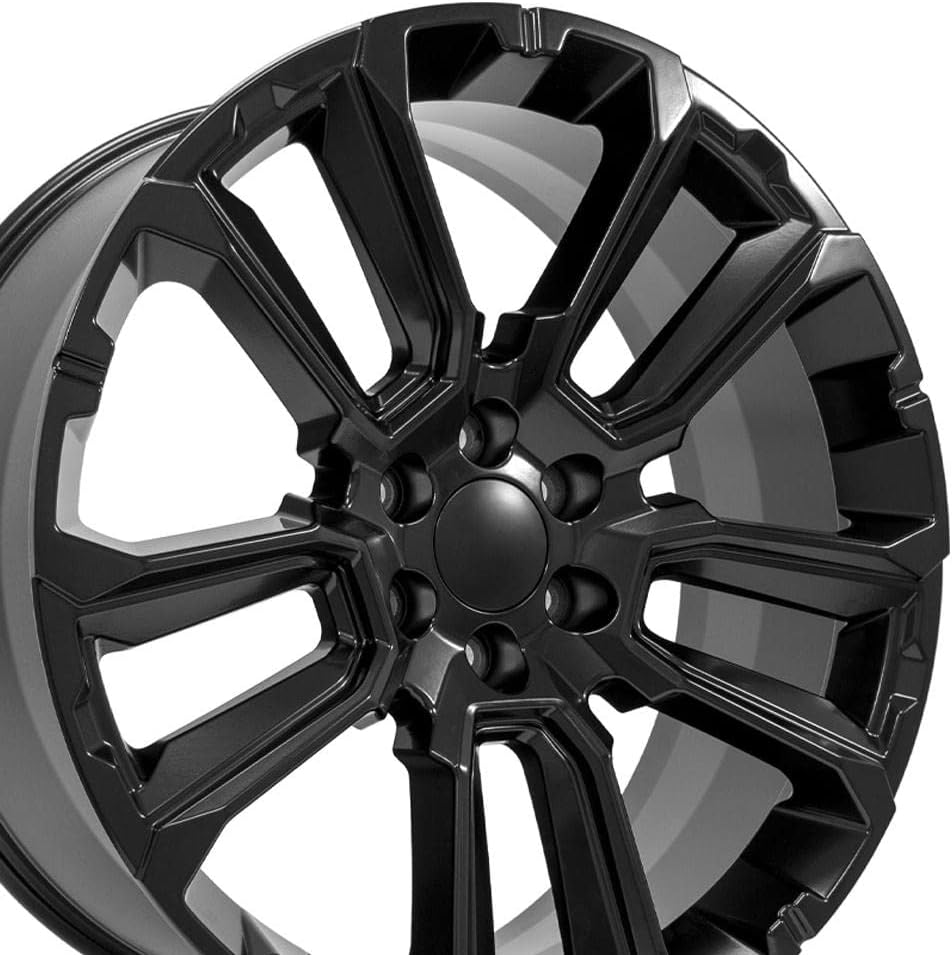 OE Wheels CV68 24 Inch Rim Fits Suburban 1500 High Country Style 6x139.7 24x10 Satin Black - Hollander 14088 (1)